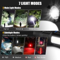 Rechargeable Led Flashlights High Lumens 2 Pack 990000 Lumens Super Bright Flash Light With 7 Modes Cob Light Ipx7 Waterproo