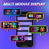 Rayhome Full Color Double Row Scrolling Led Light Sign 17X63 Flexible 5V2A Bluetooth App Control Led Signs Custom Text Me