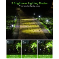 Zookki Solar Spot Lights Outdoor Solar Lights Outdoor Waterproof Ip65 3 Brightness Modes Dusk To Dawn Landscape Spotlights For