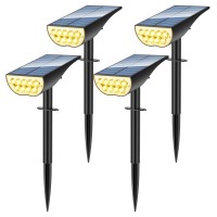 Zookki Solar Spot Lights Outdoor Solar Lights Outdoor Waterproof Ip65 3 Brightness Modes Dusk To Dawn Landscape Spotlights For