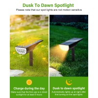 Zookki Solar Spot Lights Outdoor Solar Lights Outdoor Waterproof Ip65 3 Brightness Modes Dusk To Dawn Landscape Spotlights For