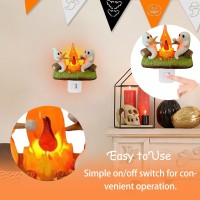 Spooky Bonfire Night Lights 2024 Halloween Twinkle Night Lights 3D Led Fake Fire Spooky Wall Decorations Small Spooky Toasted