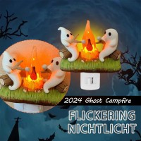 Spooky Bonfire Night Lights 2024 Halloween Twinkle Night Lights 3D Led Fake Fire Spooky Wall Decorations Small Spooky Toasted