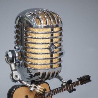 Krautain Sherum Mic Rockbot Vintage Microphone Guitar Robot Lamp Music Gifts For Men Cool Gifts For Music Lovers Vintage Lig