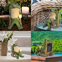 Halpssfm Miniature Frog Garden Statue Solar Light Frog Outdoor Decor Frog Figurine For Outdoor Indoor Home Lawn Yard Balcony Por