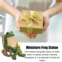 Halpssfm Miniature Frog Garden Statue Solar Light Frog Outdoor Decor Frog Figurine For Outdoor Indoor Home Lawn Yard Balcony Por