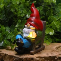 Halpssfm Garden Gnome Statue Solar Light Miniature Gnome Outdoor Decor Gnome Figurine For Outdoor Indoor Home Lawn Yard Balcony