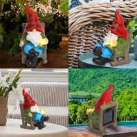 Halpssfm Garden Gnome Statue Solar Light Miniature Gnome Outdoor Decor Gnome Figurine For Outdoor Indoor Home Lawn Yard Balcony