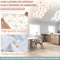 8 Pcs Fluorescent Light Covers With 80 Magnets Decorative For Classroom Ceiling Light 4X2 Feet Magnetic Light Covers Filter Easy