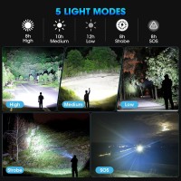 Furold Rechargeable Led Flashlights High Lumens 990 000 Lumens Super Bright Flashlight High Powerful Flash Light 5 Modes Waterpr