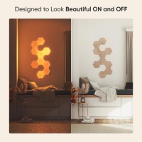 Nanoleaf Elements Wood Look Hexagons Wifi And Thread Smart Led Dimmable Home Decor Wall Lights Smarter Kit 13 Light Panels