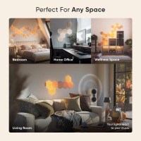 Nanoleaf Elements Wood Look Hexagons Wifi And Thread Smart Led Dimmable Home Decor Wall Lights Smarter Kit 13 Light Panels