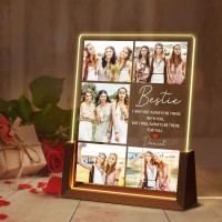 Ecautly Personalized Friend Gifts Customized Birthday Gifts For Friend Women Customized Led Acrylic Plaque Bestie Gifts With P