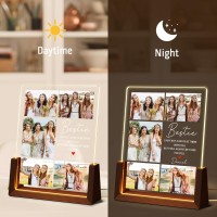 Ecautly Personalized Friend Gifts Customized Birthday Gifts For Friend Women Customized Led Acrylic Plaque Bestie Gifts With P