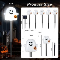 Solar Halloween Ghost Pathway Lights 10 Pack Ghost Stake Lights With Pumpkin Design Durable Waterproof Outdoor Halloween Decor