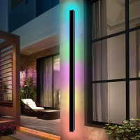 Gremlbuk Outdoor Rgb Long Wall Lights 925Inch Modern Outdoor Led Wall Light Ip65 Waterproof Long Wall Sconce Led Linear Wall M