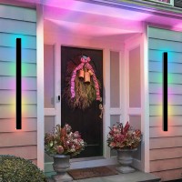 Gremlbuk Modern Outdoor Wall Lights 47Inch Rgb Exterior Light Fixtures Led Outdoor Wall Sconce Lights Ip65 Waterproof Exterior