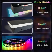 Gremlbuk Outdoor Rgb Long Wall Lights 2 Pack 71Inch Modern Outdoor Wall Light Ip65 Waterproof Outdoor Sconce Lights Black Led Ex