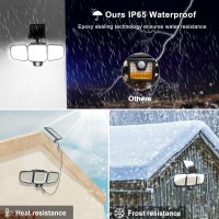 Ceotis Solar Outdoor Lights 243 Led 3500Lm Motion Sensor Lights Ip65 Waterproof 270 Wide Angle 3 Heads Security Flood Lights