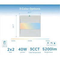 2X2 Ft Center Basket Led Troffer Panel Light With Buildin Emergency Backup Battery 40W3000K4000K5000K 010V Dimmable 5200