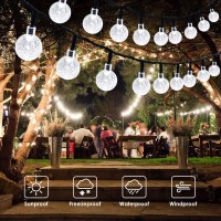 2Pack Solar Globe String Lights Total 52Ft 80 Led Crystal Super Bright Solar Globe Lights Outdoor Waterproof With 8 Lighting M