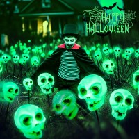 Halloween Lights Outdoor 6 Pack 36 Led Halloween Decorations Outdoor Skull Solar Halloween Lights Outdoor Ip65 Waterproof Hallo