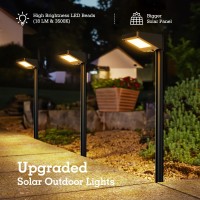 Kooper Solar Pathway Lights Outdoor 8 Pack Upgraded Brighter Solar Outdoor Landscape Path Lights Waterproof 3500K Warm White O