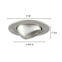 Jesco Lighting Tm205Ch 2Inch Aperture Line Voltage Trim Recessed Light Adjustable Eyeball Chrome Finish