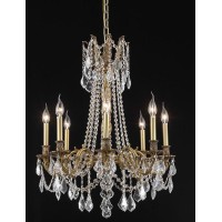 Elegant Lighting 9208D24Fgrc 24 Dia X 30 H In Rosalia Collection Hanging Fixture French Gold Finish Royal Cut