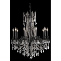 Rosalia 10 Light Dark Bronze Chandelier Golden Teak Smoky Royal Cut Crystal