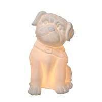 Simple Designs Lt3212Wht White Porcelain Animal Shaped Table Lamp Puppy Dog