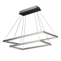 Integrated Led Chandelier Height Adjustable Twotier Pendant Light In Silver