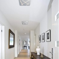 Integrated Led Ceiling Light Square Flush Mount In Silver