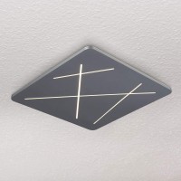 Integrated Led Ceiling Light Square Flush Mount In Silver