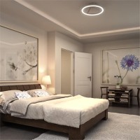 Integrated Led Ceiling Lighting Modern Circular Semi Flush In Silver