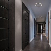 Integrated Led Ceiling Lighting Modern Circular Semi Flush In Silver