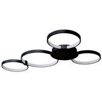 Integrated Led Ceiling Lighting Modern Multiring Semi Flush In Black