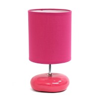 Simple Designs Lt2005Pnk Stonies Small Stone Look Table Desk Bedside Lamp Pink 1063 X 551 X 551