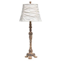 Elegant Designs Lt3301Crm Antique Style Buffet Table Lamp With Cream Ruched Shade Antiquecream