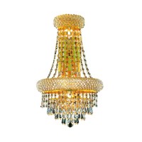 Primo 4 Light Gold Wall Sconce Clear Royal Cut Crystal