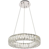 Elegant Lighting 3503D17C 3 X 177 In Monroe Integrated Led Chip Light Chrome Pendant