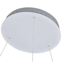 Integrated Led Chandelier Height Adjustable Circular Pendant Light In Silver