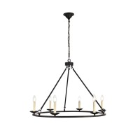 Maine Collection Chandelier D324 H2325 Lt6 Black Finish