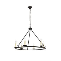 Maine Collection Chandelier D324 H2325 Lt6 Black Finish