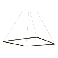 Integrated Led Chandelier Height Adjustable Square Pendant Light In Black