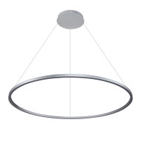 Integrated Led Chandelier Height Adjustable Circular Pendant Light In Silver