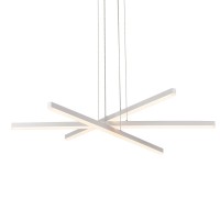 3Light Integrated Led Pendant Lighting Height Adjustable Chandelier In White