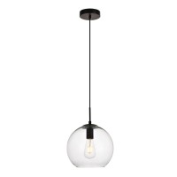 Placido Collection Pendant D98 H98 Lt1 Black And Clear Finish