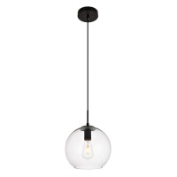 Placido Collection Pendant D98 H98 Lt1 Black And Clear Finish