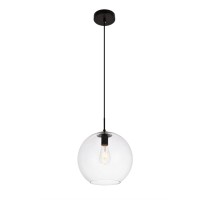 Placido Collection Pendant D118 H114 Lt1 Black And Clear Finish